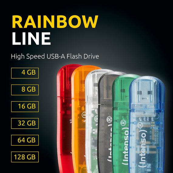 Intenso Rainbow Line 64 GB USB-Stick USB 2.0 Orange (Packung mit 2)
