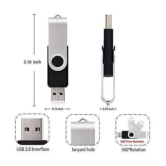 KOOTION 10 Stück USB Sticks 32GB Speichersticks Set USB 2.0 10 STK Memory Stick Metall 32G Thumb Drive 10er Pack Flash-Laufwerke Speicher Sticks 32 Gbyte Flash Sticks USB Flash Drives Bunt, Schwarz