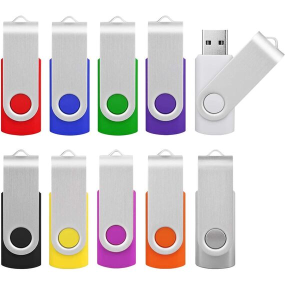 KOOTION USB Sticks 16GB 10er Pack USB 3.0 Speichersticks Set 10 STK Bunt Datenstick 10 Stück Memory Stick Metall 16G Thumb Drive USB Flash-Laufwerke 16 Gbyte Flash Sticks USB Flash Drives Mehrfarbig