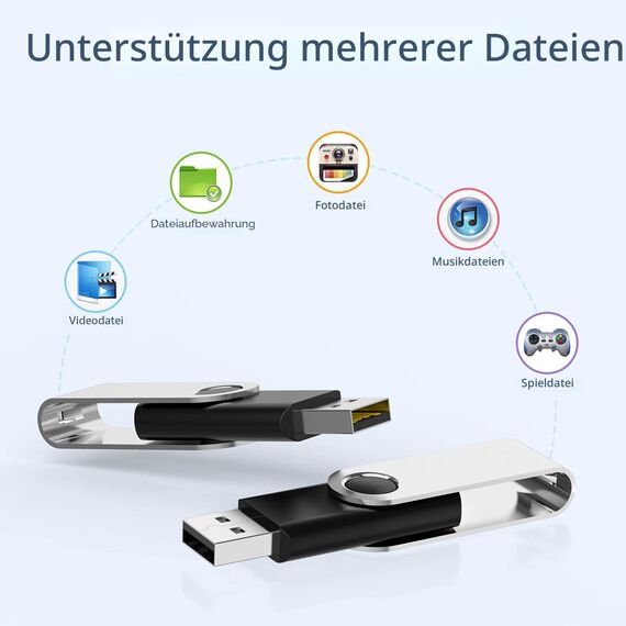 KOOTION 10 Stück USB Sticks 64GB Speichersticks Set USB 2.0 10 STK Memory Stick Metall 64G Thumb Drive 10er Pack Flash-Laufwerke Speicher Sticks 64 Gbyte Flash Sticks USB Flash Drives Bunt, Schwarz