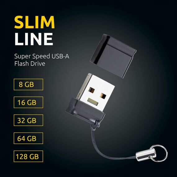 Intenso Slim Line, 64 GB USB-Stick, USB 3.2 Gen 1x1, schwarz