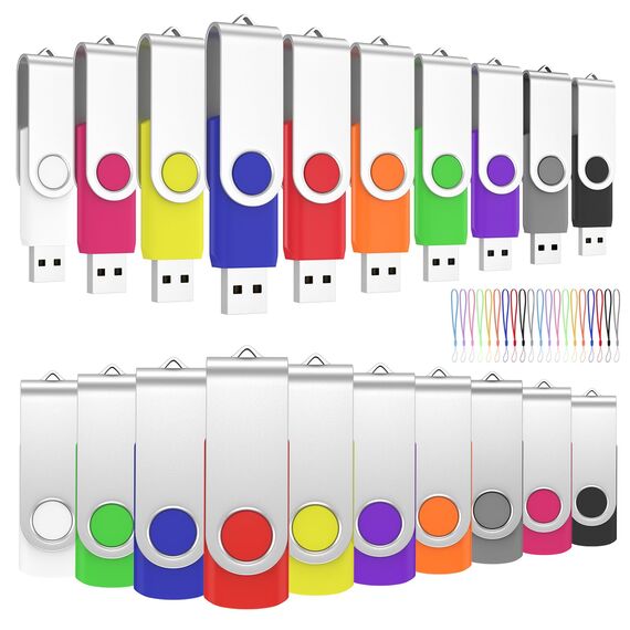 ABLAZE USB Stick 4GB 50 Stück, High Speed USB 2.0 Speicherstick Swivel Datenspeicher Metall Memory Sticks Flash Drive