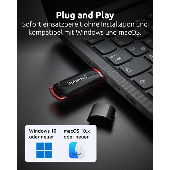 Intenso Business Line 64 GB USB-Stick USB 2.0 schwarz-rot