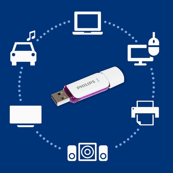 Philips Snow Edition 2.0 USB-Flash-Laufwerk USB-Stick 64GB für PC, Laptop, Computer Data Storage, Lesegeschwindigkeit bis zu 25 MB/s