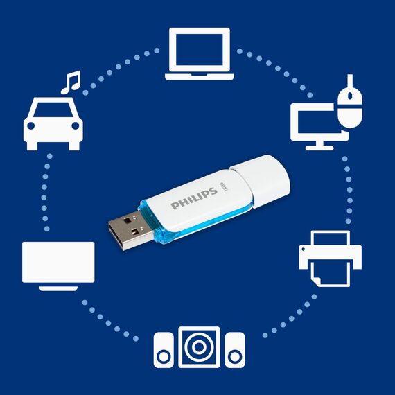 Philips Snow Edition 2.0 USB-Flash-Laufwerk USB-Stick 10x 16GB für PC, Laptop, Computer Data Storage, Lesegeschwindigkeit bis zu 21 MB/s