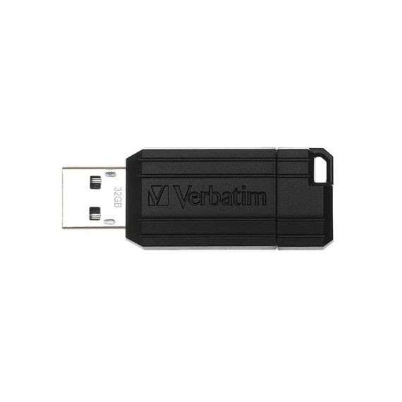 Verbatim Pinstripe USB-Stick 32GB, USB 2.0, USB Speicherstick, für Laptop Notebook Ultrabook TV Autoradio, USB 2.0 Stick, Datenstick mit Schiebemechanismus, Schwarz (Packung mit 3)