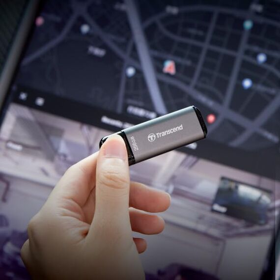 Transcend Jetflash 920 512GB High-End USB Stick, Space Grau |SSD-Performance, Bis zu 420MB/s |Hohe Langlebigkeit & Robustes Aluminiumgehause |Ideal für Tesla Dashcam, Sentry Mode & 4K-Videos