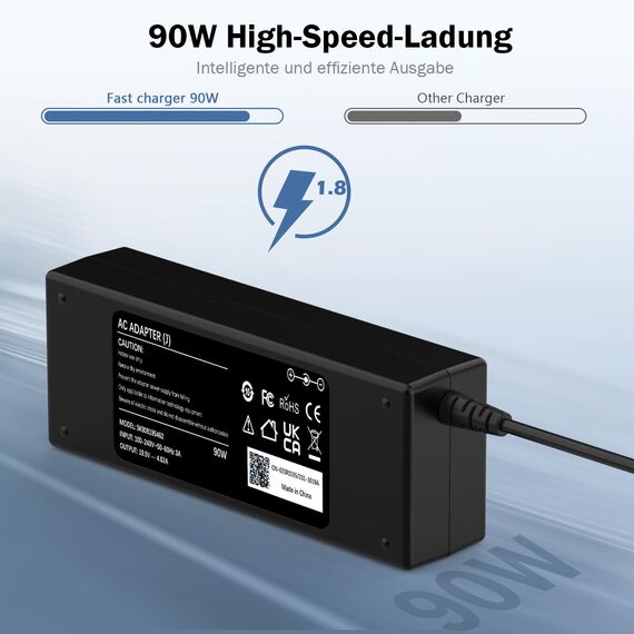 90W Laptop Ladekabel Netzteil Kompatibel Mit HP 240 250 255 G3 G4 G5 G6 G7 Elitebook 840 850 Probook 430 440 450 470 640 650 Pavilion Envy 19,5V 4,62A Ladegerät Adapter 4,5 x 3,0 mm