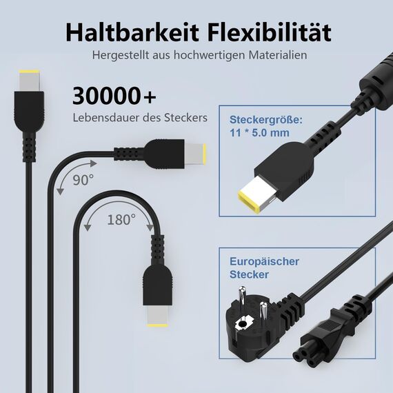 135W Laptop Ladekabel Netzteil für Lenovo IdeaPad Gaming 3 Y40-70 Y50-70 Y70-70 Legion Y520 Y7000 R720 R720-15 ThinkPad T440P T460P T530 T540P W510 W540 ADL135NDC3A ADL135NLC3A Ladegerät