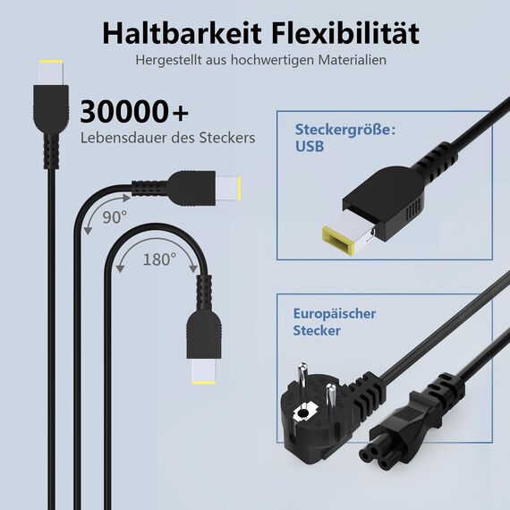 45W Laptop Ladekabel Netzteil Kompatibel Mit Lenovo Thinkpad G50 Z50 V110 V130 V330 T440 T450 T460 T470 IdeaPad Flex 2 3 Yoga 11 11S ADLX45NCC3A ADLX45DLC3A ADLX45NDC3A Ladegerät Adapter