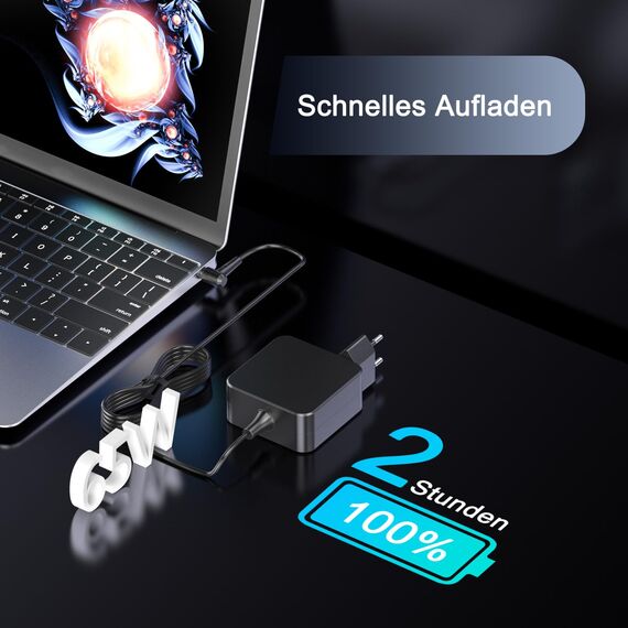 65W Ladekabel Laptop 20V 3.25A Netzteil Kompatibel mit Lenovo Ideapad 3 5 330 330S 320 320S 310 510 710 110 100 100s S145 S340 S540 Flex 4 5 6 ADLX65CCGE2A ADLX65CLGE2A PA-1450-55LU Ladegerät
