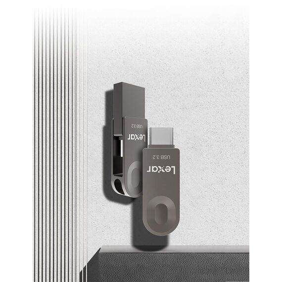Lexar USB-Stick, 64 GB, USB C & USB A, USB 3.2 Gen 1, Speicherstick mit Einer Lesegeschwindigkeit von bis zu 100 MB/s, unterstützt OTG, JumpDrive Metall für Handy/PC/Auto/Tablet/Smartphone/TV