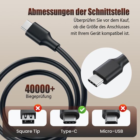 Laptop Ladekabel USB C 65W Netzteil Kompatibel für Lenovo Thinkpad X1 Carbon T14 T15 T480 T490 T580 T590 E480 E490 E580 E590 E595 Yoga 720 730 13ikb 910 Ladegerät Type C Adapter Charger