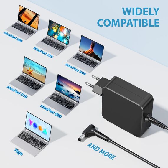 65W Laptop Netzteil Ladegerät für Lenovo ideapad 3 5 330 330S 320 320S 310 100 110 120S 510S 520 530 710S S145 S340 S540 L340 C340 Yoga 510 520 Flex 4 5 6 ADLX65CLGE2A 20V 3.25A Ladekabel 4,0 x 1,7mm