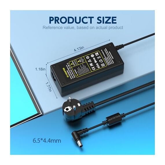 Jippofu 19V Netzteil Stromkabel Kompatibel mit LG Monitor 19" 20" 22" 23" 24" 27" 29" 32" 34" Samsung 22" 32" LED LCD Widescreen HDTV Ladegerät Ladekabel TV Charger Adapter