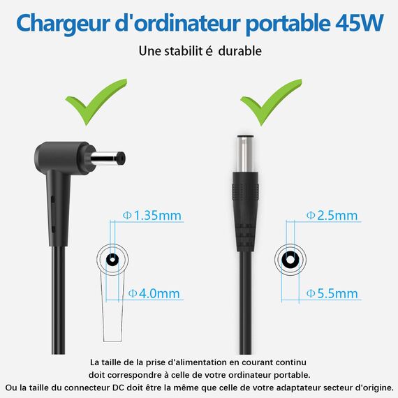 Hafiuege 45W Laptop Ladekabel Ladegerät kompatibel mit ASUS Vivobook 14 15 S14 S15 X409F X509U X512D X512F X512J X540S X540Y X540L X553M Zenbook UX303U UX305 UX305F UX305C UX410U UX430U Netzteil