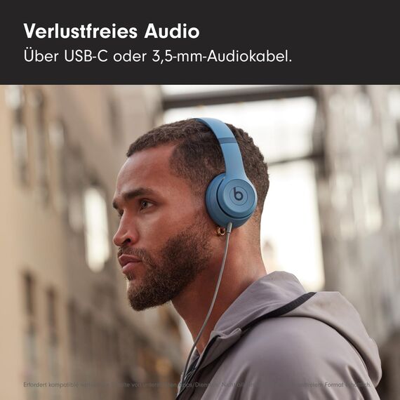 Beats Solo 4 - Kabelloser Bluetooth On-Ear Kopfhörer, Apple & Android kompatibel, Bis zu 50 Stunden Akkulaufzeit - Schieferblau