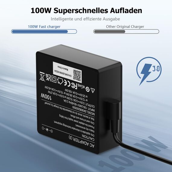 100W Laptop Ladekabel USB C Netzteil Kompatibel für ASUS ROG Ally X Dock ROG Flow X13 Z13 GV301 GV302 GZ301 ZenBook 14 14X UX5400 UX5401 Strix G18 G17 G16 G15 Zephyrus G16 G15 Typ C Ladegerät Adapter