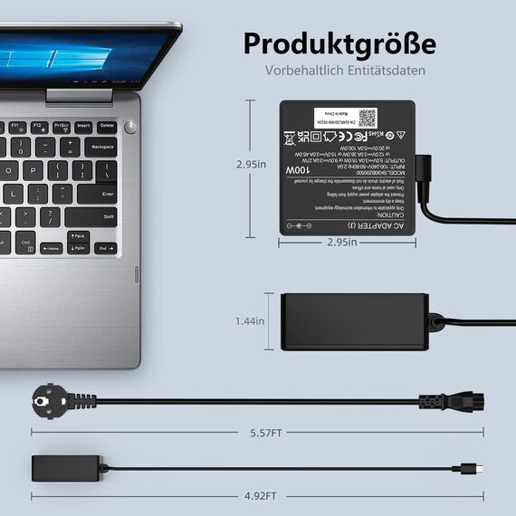 100W Laptop Ladekabel USB C Netzteil Kompatibel für ASUS ROG Ally X Dock ROG Flow X13 Z13 GV301 GV302 GZ301 ZenBook 14 14X UX5400 UX5401 Strix G18 G17 G16 G15 Zephyrus G16 G15 Typ C Ladegerät Adapter