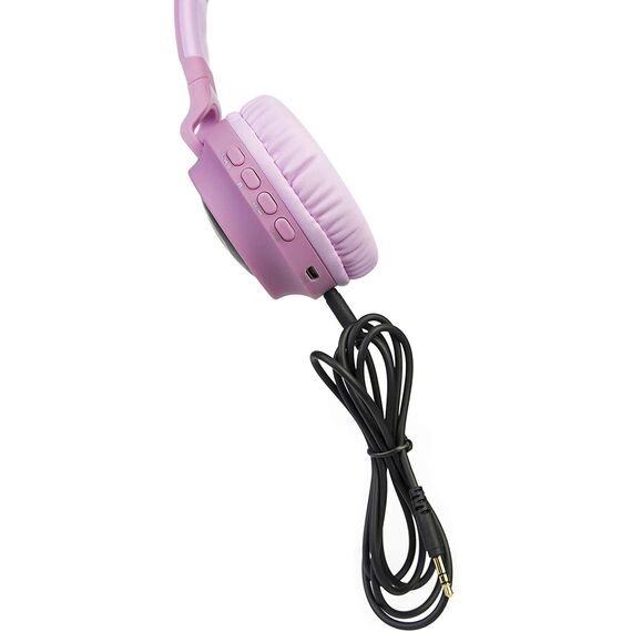 Kinderkopfhörer Bluetooth, PowerLocus Kinder Kopfhörer Over-Ear mit 85db Lautstärkebegrenzung LED-licht Faltbare HD Stereo Kopfhörer Kabellose und Kabel, eingebautes Mikrofon für Handy, Tablet,PC,TV