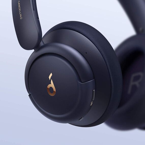 soundcore by Anker Q30 Bluetooth Kopfhörer, Hybrid Active Geräuschisolierung,Hi-Res Sound, EQ in App, 40h Akku, bequemer Halt, Verbindung von 2 Geräten (blau)(Generalüberholt)