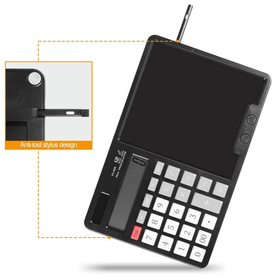 Taschenrechner mit Schreibpad – Solar- und Batterie-Doppelversorgung – 12-stelliges Großdisplay-Taschenrechner für Geschäfts- und Büronutzung (HY-666S)