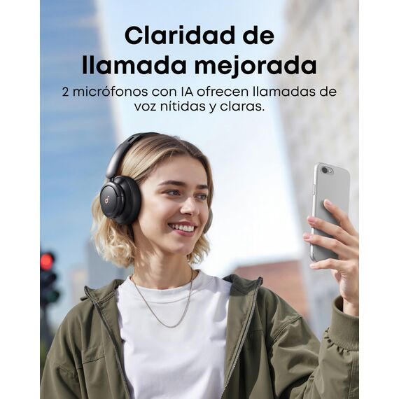 soundcore by Anker Life Q30 Bluetooth Kopfhörer, Hybrid Active Geräuschisolierung, Hi-Res Sound, EQ in App, 40h Akku, bequemer Halt, Verbindung von 2 Geräten(Schwarz)(Generalüberholt)