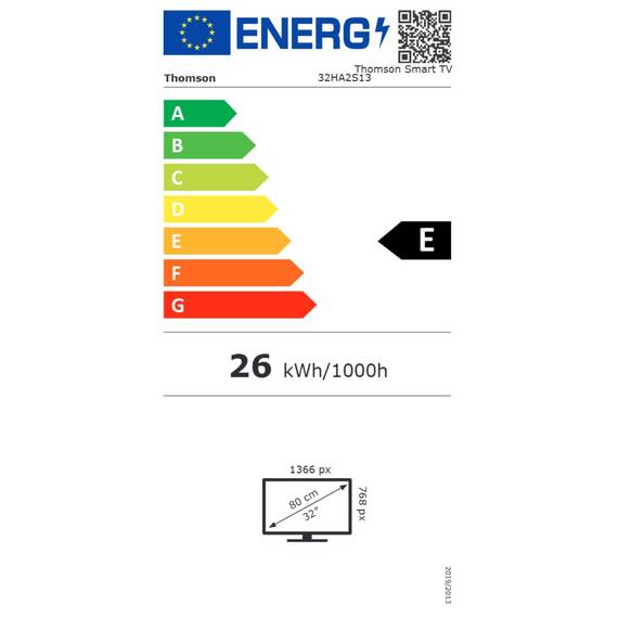 Thomson 32 Zoll (80 cm) LED HD Smart Android TV, Google Assistant, Wi-Fi, Dolby Digital, Bluetooth, Triple-Tuner (Kabel/Satellit/Antenn), HDMI, CI+, A+ Panel- 32HA2S13