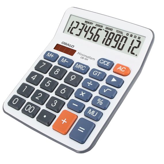 OSALO Taschenrechner Große Tasten Grosse Display Solar 12-Stelliger Tischrechner Bürorechner für Senioren(OS-5M)