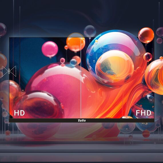 TuTu TUV25FQ1B Fernseher 25 Zoll (64 cm), Full HD Smart TV mit WLAN, Triple Tuner (DVB-T/T2, DVB-C, DVB-S/S2), App Store, AirPlay, HDMI, USB