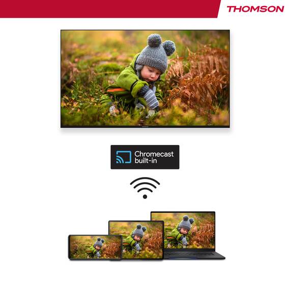 Thomson 32 Zoll (80 cm) LED HD Smart Android TV, Google Assistant, Wi-Fi, Dolby Digital, Bluetooth, Triple-Tuner (Kabel/Satellit/Antenn), HDMI, CI+, A+ Panel- 32HA2S13