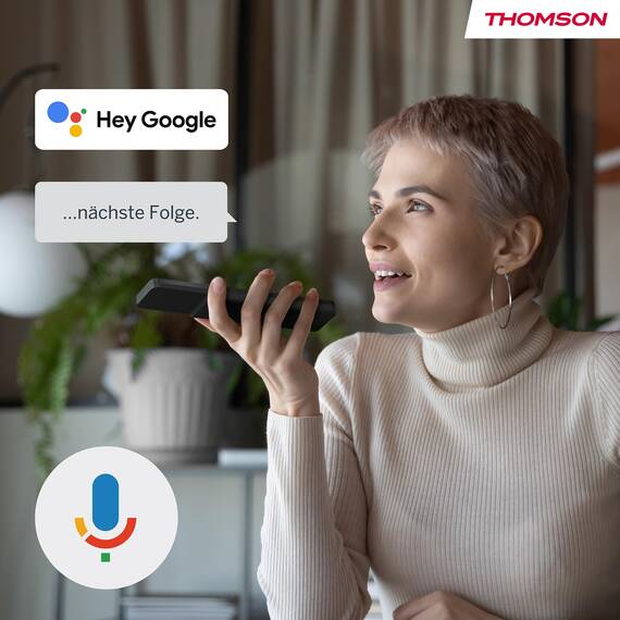 Thomson 32 Zoll (80 cm) LED HD Smart Android TV, Google Assistant, Wi-Fi, Dolby Digital, Bluetooth, Triple-Tuner (Kabel/Satellit/Antenn), HDMI, CI+, A+ Panel- 32HA2S13