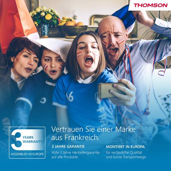 Thomson 32 Zoll (80 cm) LED HD Smart Android TV, Google Assistant, Wi-Fi, Dolby Digital, Bluetooth, Triple-Tuner (Kabel/Satellit/Antenn), HDMI, CI+, A+ Panel- 32HA2S13