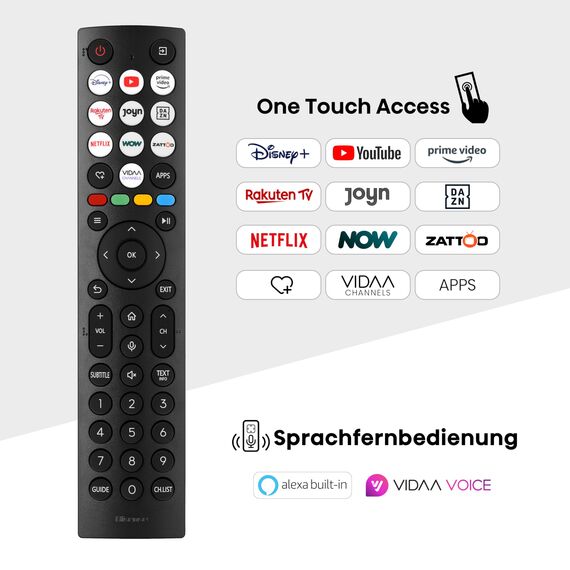 Hisense 75E6NT 189cm (75 Zoll) Fernseher, 4K UHD Smart TV, Precision Colour, HDR, Dolby Vision, 60Hz, Triple Tuner DVB-C/S/S2/T/T2, WiFi, HDMI 2.1, Bluetooth, Alexa Built-in, Schwarz, [2024]