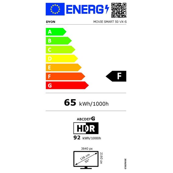 DYON Movie Smart 50 VX-S - 50 Zoll (126 cm) 4K Ultra-HD Smart TV mit Soundboost, Triple Tuner (DVB-C/-S2/-T2), App Store, Prime Video, Netflix, YouTube, DAZN, Disney+, Hotelmodus [2026]