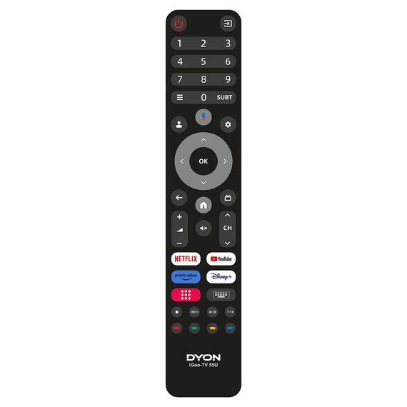 DYON iGoo-TV 55U - 55 Zoll (139 cm) 4K Ultra HD Smart LED Fernseher mit Google TV, HD Triple Tuner, Sprachsteuerung, Netflix, Prime Video, YouTube, DAZN, Disney+
