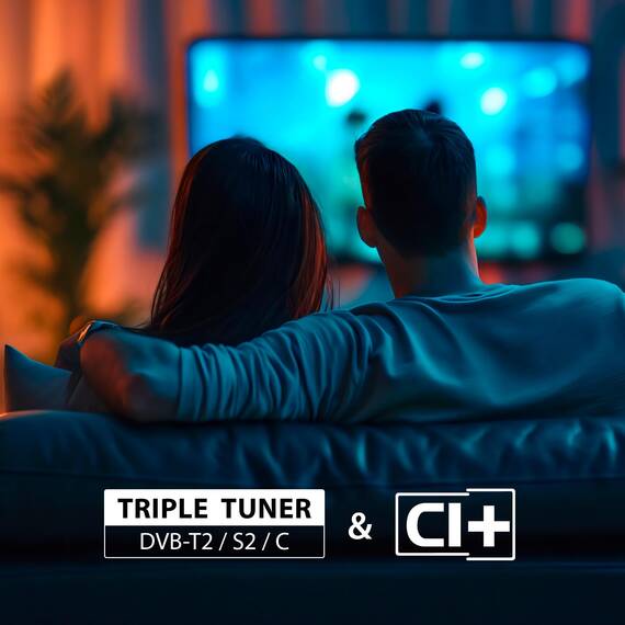 DYON Movie Smart 24 VX - 24 Zoll (60 cm) Smart TV mit HD Triple Tuner (DVB-C/-S2/-T2), App Store, Prime Video, Netflix, YouTube, DAZN, Disney+, waipu.tv, Hotelmodus