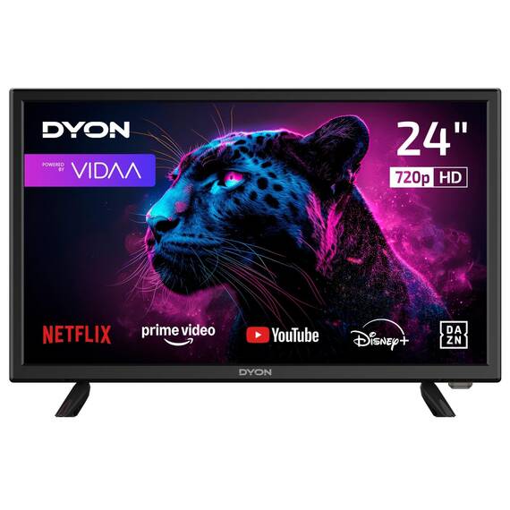 DYON Movie Smart 24 VX - 24 Zoll (60 cm) Smart TV mit HD Triple Tuner (DVB-C/-S2/-T2), App Store, Prime Video, Netflix, YouTube, DAZN, Disney+, waipu.tv, Hotelmodus