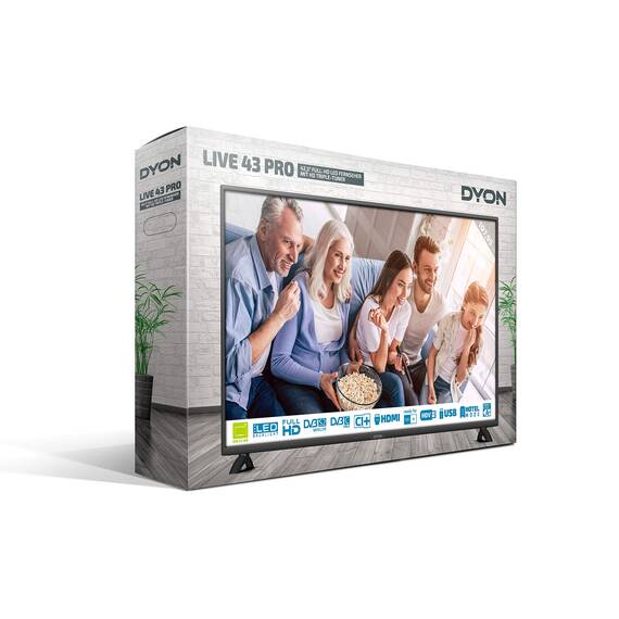 DYON Live 43 Pro 108 cm (43 Zoll) Fernseher (2018, Full-HD, Triple Tuner (DVB-C/-S2/-T2), Hotelmodus, USB-Media Player)