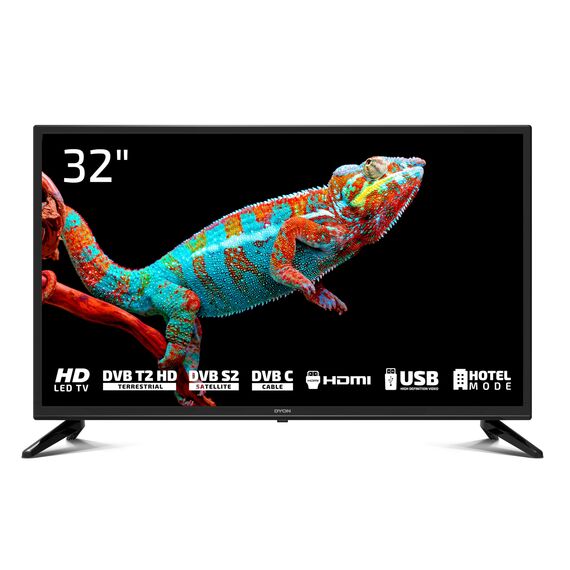 DYON Enter 32 Pro X2 (2024) 80 cm (32 Zoll) Fernseher (Triple Tuner (DVB-C/-S2/-T2), Hotelmodus, USB-Media Player) Schwarz