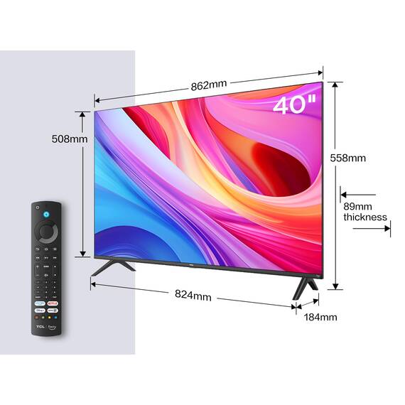 TCL 40SF540-40 Zoll FHD Smart Fernseher - HDR & HLG-Dolby Audio-DTS Virtual X/DTS-HD-Metall Randlos-Dual-Band WiFi 5-mit Fire OS 7 System
