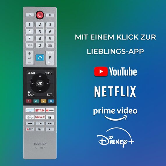 Toshiba 43QV2363DAW 43 Zoll QLED Fernseher/VIDAA Smart TV (4K UHD, HDR Dolby Vision, Triple-Tuner, Bluetooth, Dolby Audio)