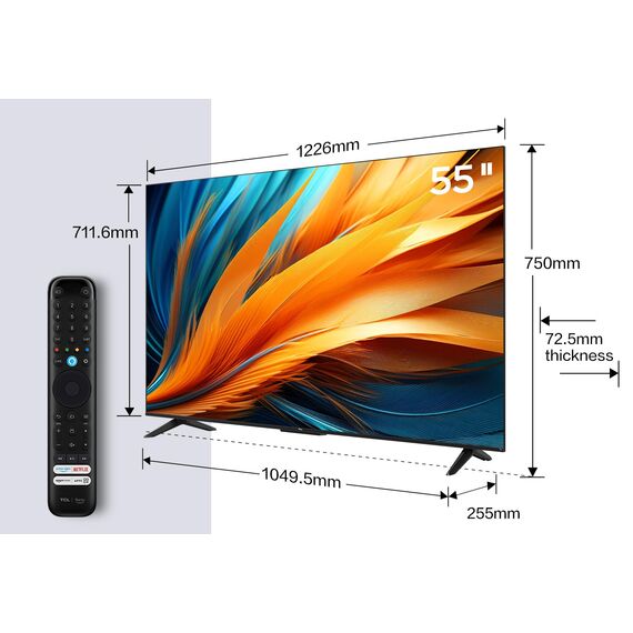 TCL 55PF650 55-Zoll 4K Ultra HD, HDR TV, Smart LED Fire TV (Dolby Vision, Dolby Atmos, DTS, HDR 10, Alexa integriert, Airplay2, Miracast)