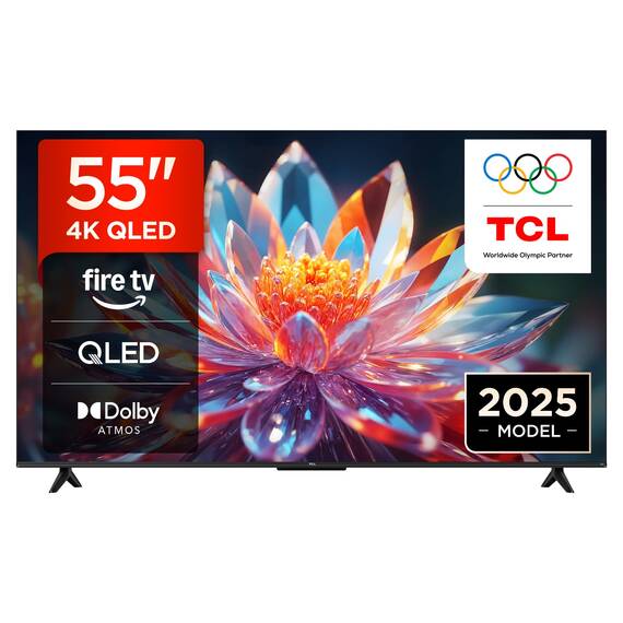 TCL 55T6C 55 Zoll QLED Fernseher, 4K UHD Fire TV, HDR10+, Dolby Vision & Atmos, Smart TV mit Sprachsteuerung mit Alexa, Google Cast & AirPlay 2