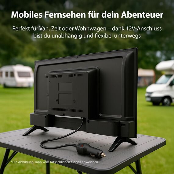 DYON Smart 24 VX-V – 24 Zoll (60 cm) Smart-TV mit 12V-Anschluss, Triple Tuner (DVB-S2/T2/C), App Store, Prime Video, Netflix, Disney+, waipu.tv, Hotelmodus