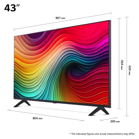 LG 43NANO81T6A TV 43" (109 cm) NanoCell Fernseher (α5 Gen7 4K AI-Prozessor, webOS 24, HDR10, bis zu 60Hz) [Modelljahr 2024]