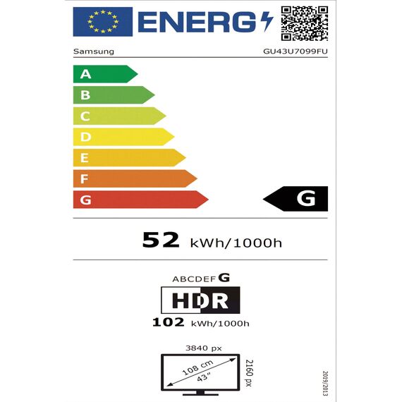 Samsung Crystal UHD 4K U7099F 43 Zoll (108 cm) LED Fernseher, Crystal Prozessor 4K, MetalStream Design, SmartThings, Knox Security, Gaming Hub, AI Upscaling, Kostenlose Inhalte, Smart AI TV
