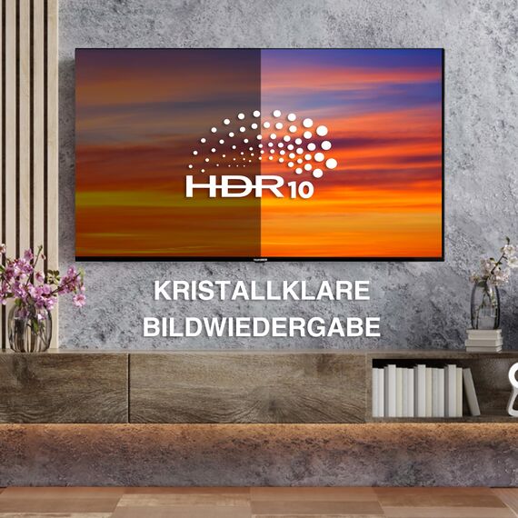 TELEFUNKEN Fernseher 40 Zoll Smart TV VIDAA XF40VP750M-W Full HD Fernseher, HDR TV mit integriertem Triple-Tuner, LED TV weiß
