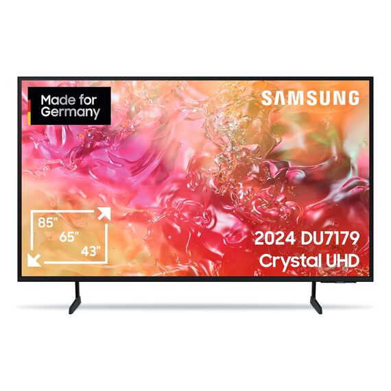 Samsung Crystal UHD Fernseher 4K DU7179, 50 Zoll (125 cm), PurColor, 4K Upscaling, Gaming Hub, Prozessor, Tizen OS, Smart TV, Alexa, 3D Surround Sound, Q-Symphony, 2024