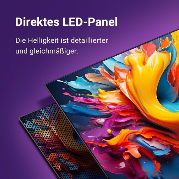 TuTu TUV25FQ1BC Fernseher 25 Zoll (64 cm), Full HD Smart TV mit Bluetooth, WLAN, Triple Tuner (DVB-T/T2, DVB-C, DVB-S/S2), App Store, AirPlay, HDMI, USB, Mittelfuss